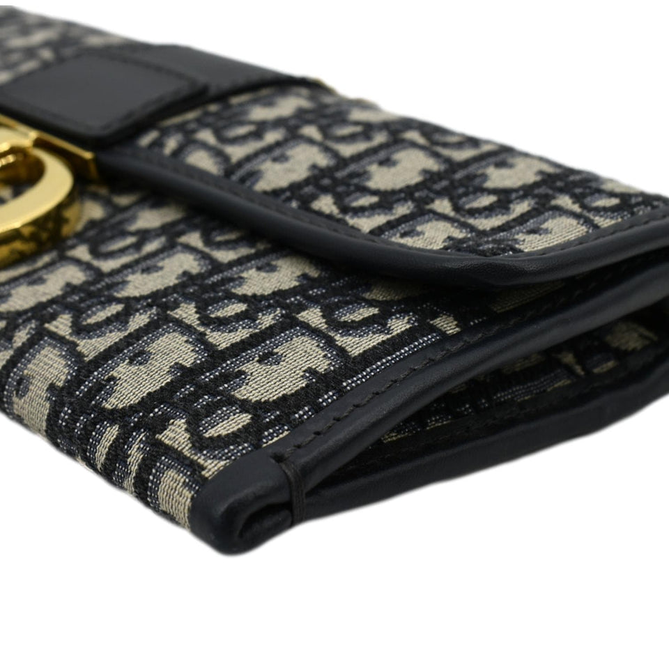 Christian Dior 30 Montaigne Oblique Jacquard Crossbody Clutch Blue