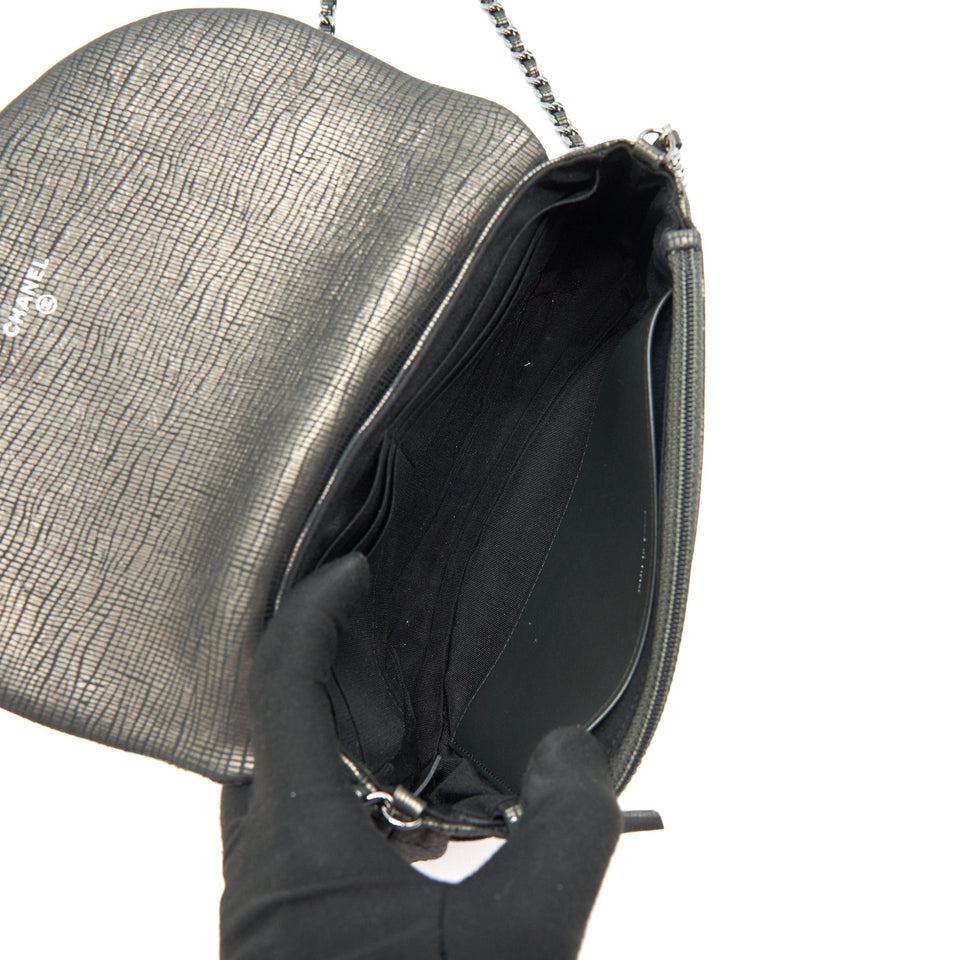 Chanel HALF MOON WALLET ON CHAIN IN GREY