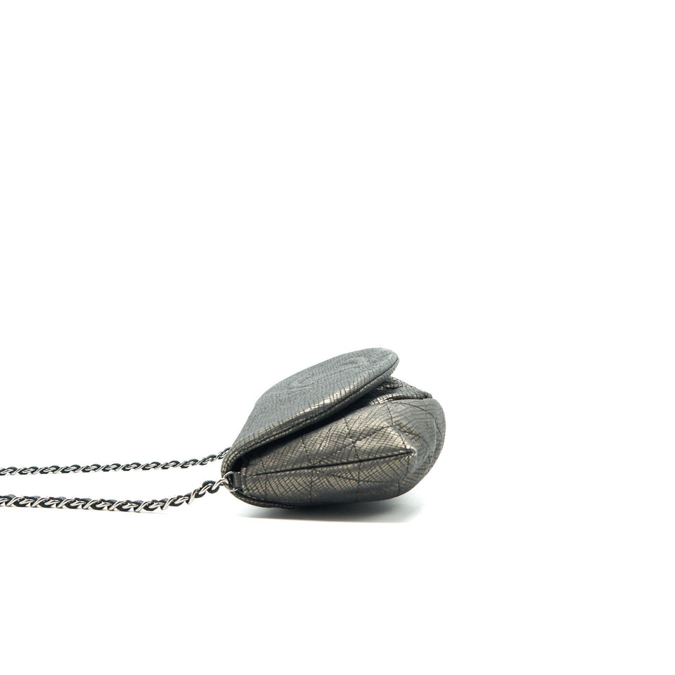 Chanel HALF MOON WALLET ON CHAIN IN GREY