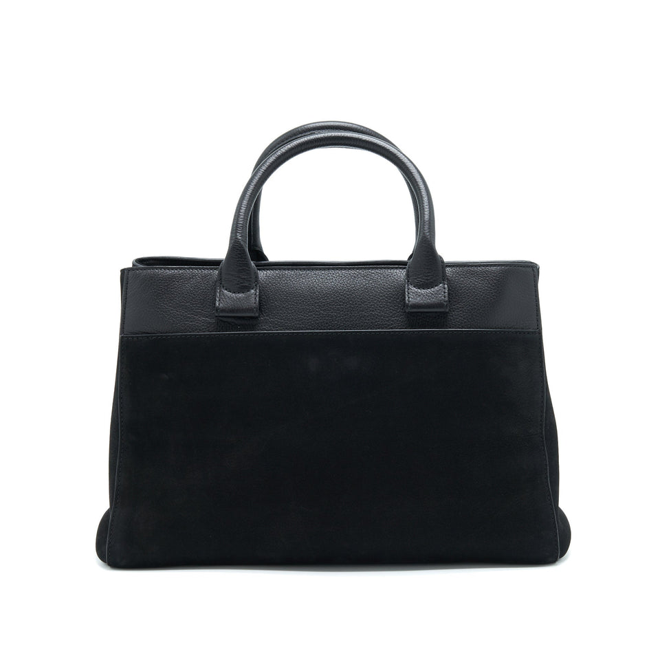 Chanel Suede Leather Tote Bag Black L
