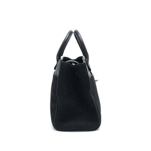 Chanel Suede Leather Tote Bag Black L