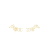 Chanel Crystal CC With Black And White Flowers Earrings L