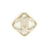 Chanel 22S Quilted CC Logo Earring Light Gold Tone
