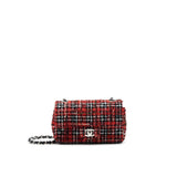 Chanel SMALL RECTANGULAR RED BLACK TWEED IN