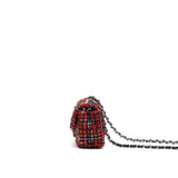 Chanel SMALL RECTANGULAR RED BLACK TWEED IN