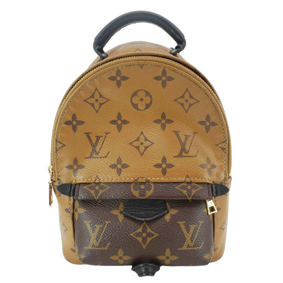 Louis Vuitton Palm Springs Mini Monogram Reverse Canvas Backpack Bag Brown