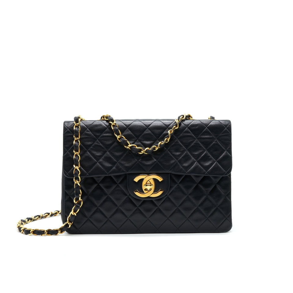 Chanel Vintage Maxi Flap Bag Black 24K