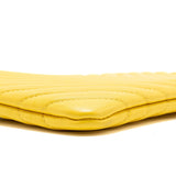 Chanel Chevron zip pouch / clutch lambskin yellow L