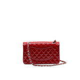Chanel Medium Classic Double Flap Bag Patent Leather Red