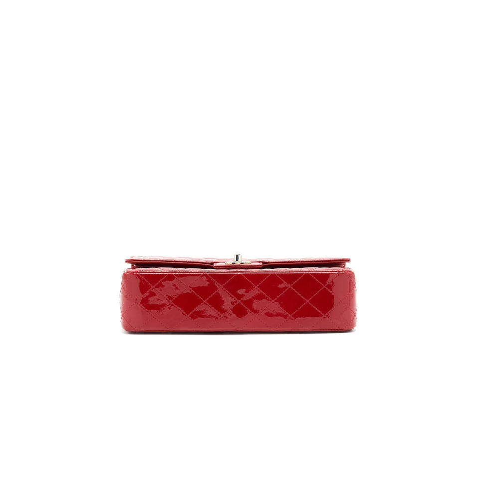 Chanel Medium Classic Double Flap Bag Patent Leather Red