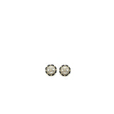Chanel Round CC Logo Earring Leather Chain/Crystal Light Gold Tone