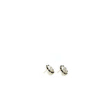 Chanel Round CC Logo Earring Leather Chain/Crystal Light Gold Tone