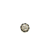 Chanel Round CC Logo Earring Leather Chain/Crystal Light Gold Tone