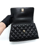 Chanel Small Coco Handle 24cm Caviar Black L Embossed Handle