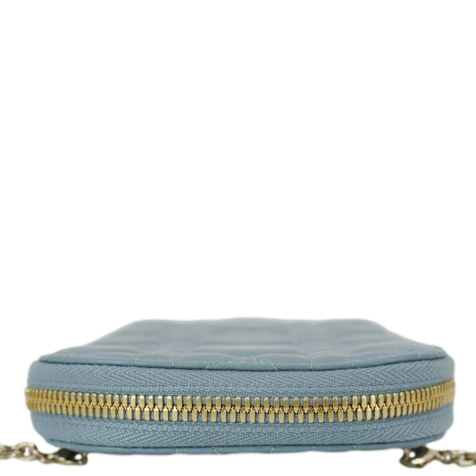 Christian Dior Lady Dior Call'in Cannage Leather Phone Holder Blue