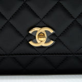 Chanel 22C Pearl Crush Wallet On Chain Black