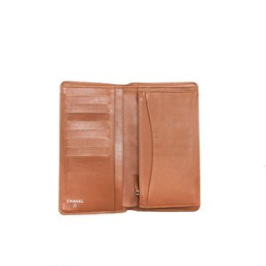 Chanel caviar fold long wallet dark beige