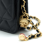 Chanel Pearl Crush Wallet On Chain Black  (Micrichip)
