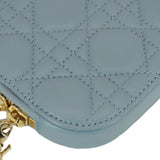 Christian Dior Lady Dior Call'in Cannage Leather Phone Holder Blue