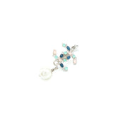 Chanel Pearl Drop CC Logo Earrings Enamel/Pearl Multicolour Silver Tone