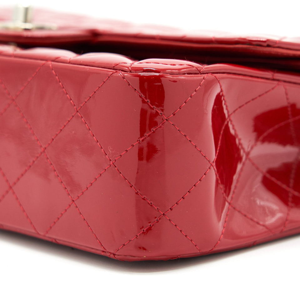Chanel Medium Classic Double Flap Bag Patent Leather Red