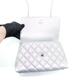 Chanel 21K Small Coco Handle 24cm Caviar Iridescent Lilac Rainbow Hardware