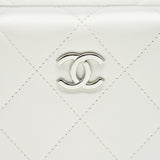 Chanel Quilted Clutch Lambskin White
