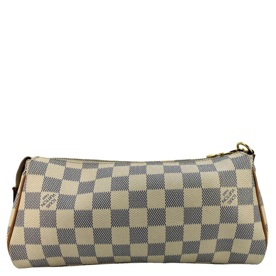 Louis Vuitton Pochette Eva Damier Azur Crossbody Clutch Bag White