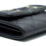 Chanel Filigree Flap  Holder Caviar Black