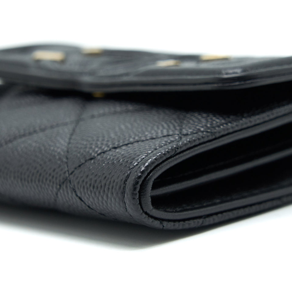 Chanel Filigree Flap  Holder Caviar Black