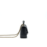 Chanel Rectangular Mini Top Handle Flap Bag granied calfskin black