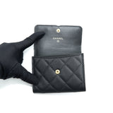 Chanel Filigree Flap  Holder Caviar Black