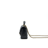 Chanel Rectangular Mini Top Handle Flap Bag granied calfskin black