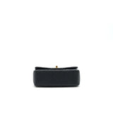 Chanel Rectangular Mini Top Handle Flap Bag granied calfskin black