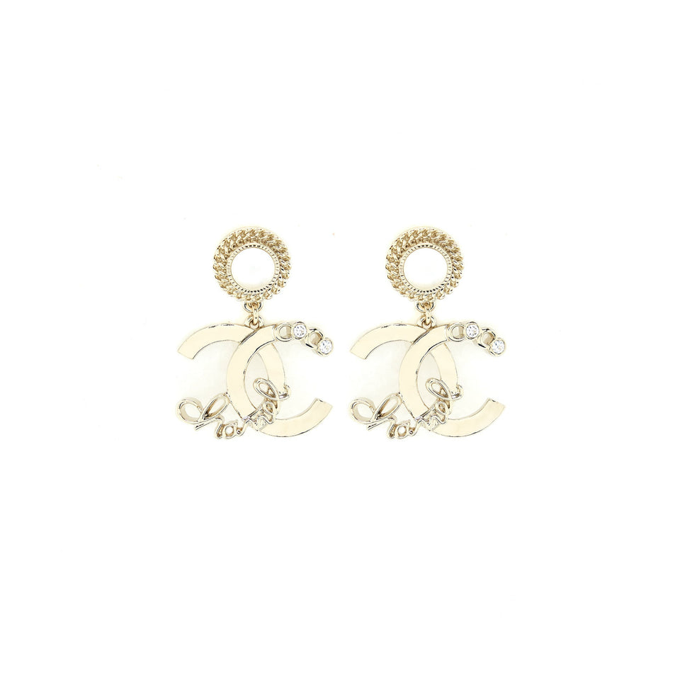Chanel 22P Pearl Drop And Crystal Earring L