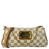 Louis Vuitton Pochette Eva Damier Azur Crossbody Clutch Bag White