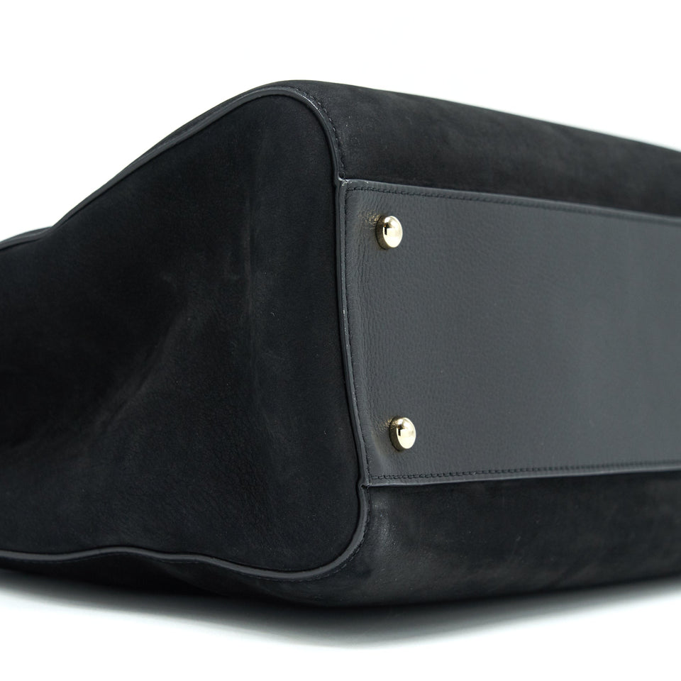Chanel Suede Leather Tote Bag Black L