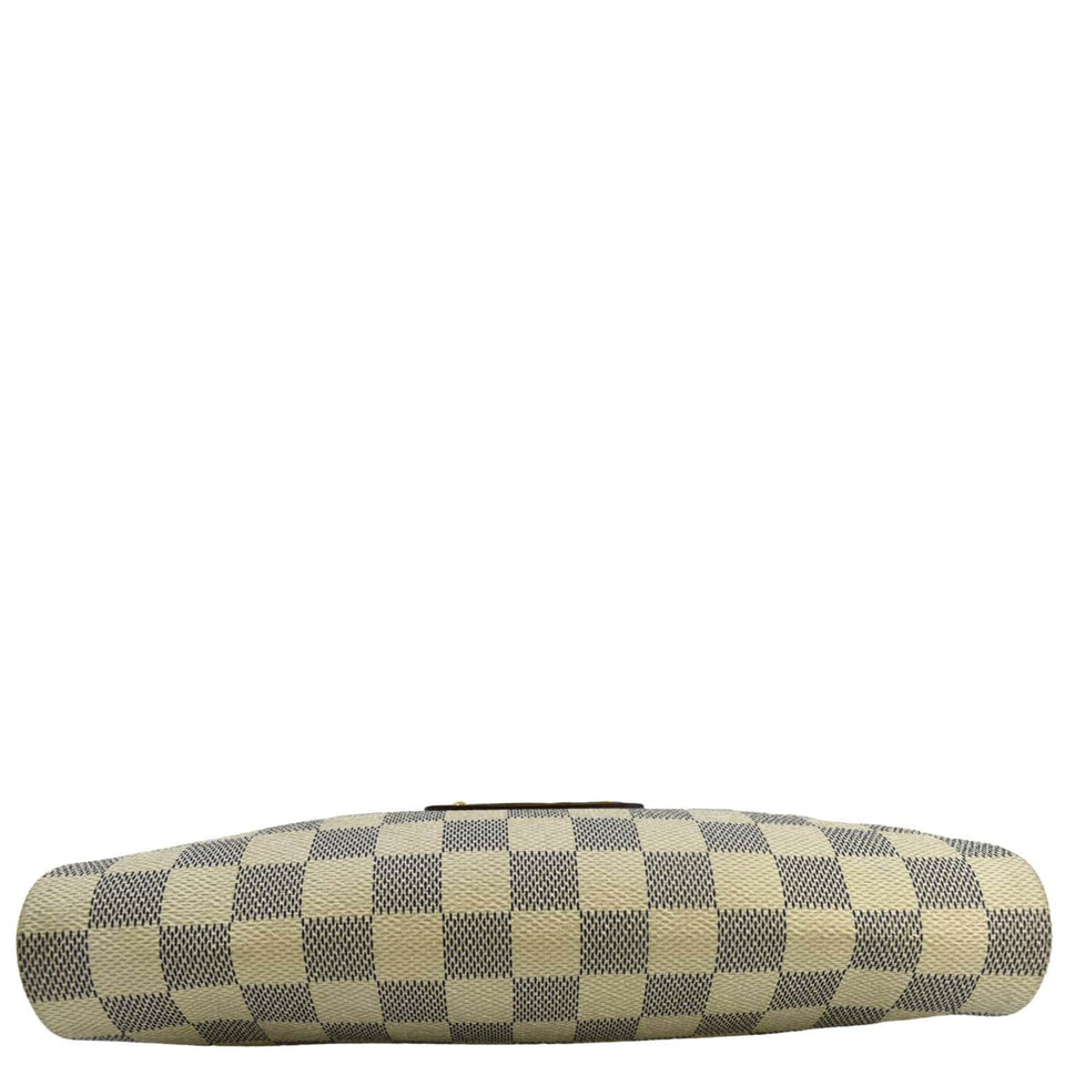 Louis Vuitton Pochette Eva Damier Azur Crossbody Clutch Bag White