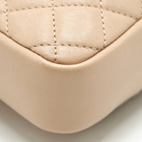 Chanel Quilted Chain Shoulder Bag/ Crossbody Bag beige L