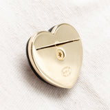 Chanel 22k CC Logo Heart Shape Earrings Lambskin Black L