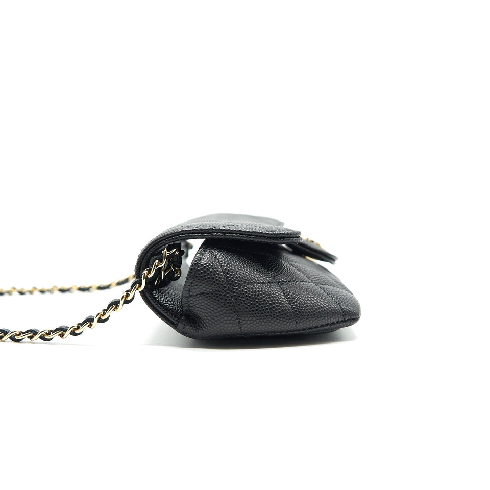 Chanel Glasses Case With Classic Chain Black L