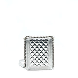 Chanel Vertical Metallic Boy Bag Silver Ruthenium Hardware