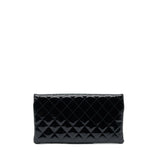Chanel Fold Over Clutch Patent Leather Black