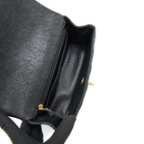 Chanel Rectangular Mini Top Handle Flap Bag granied calfskin black