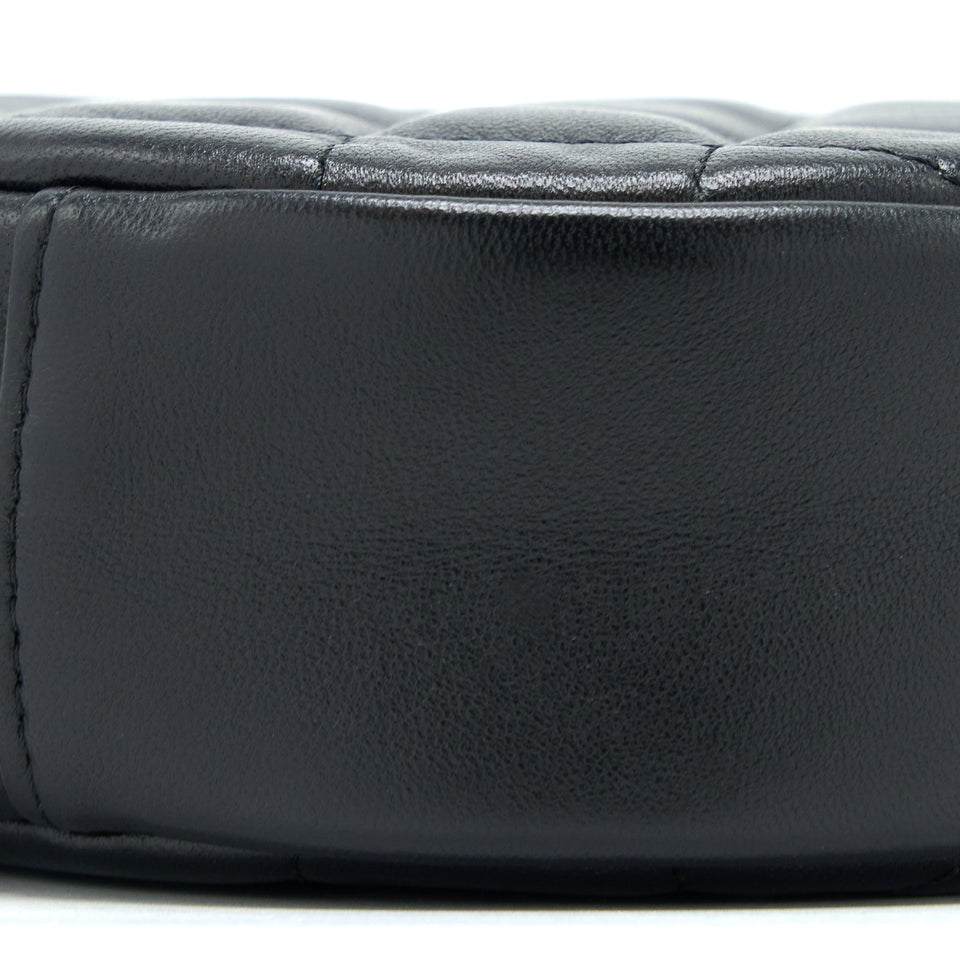 Chanel Round Clutch With Chain Lambskin Black