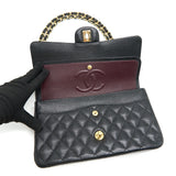 Chanel medium Classic double flap Bag Caviar black  serial 25