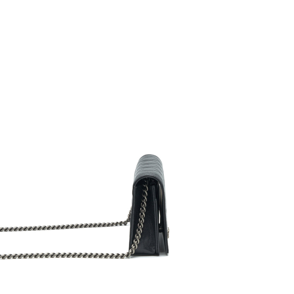 Chanel Boy Wallet On Chain Caviar Black Ruthenium Hardware