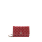 Chanel Classic Wallet On Chain Lambskin Dark Red