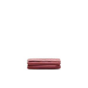 Chanel Classic Wallet On Chain Lambskin Dark Red