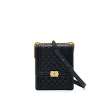 Chanel Vertical Boy Bag Carviar large Black